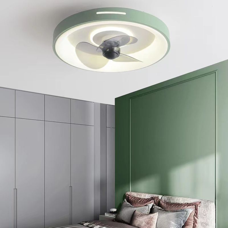 Modern Simple Ceiling Fan Lamp Circle Shape Ceiling Fan Light for Bedroom