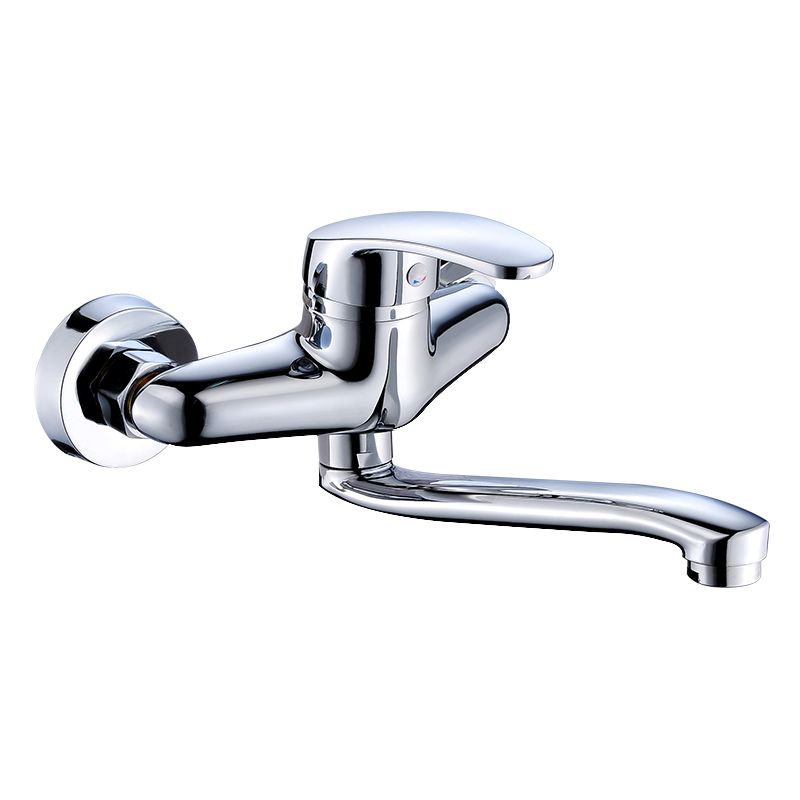 Industrial Kitchen Faucet Lever Handle Wall Mounted High Arc Faucet