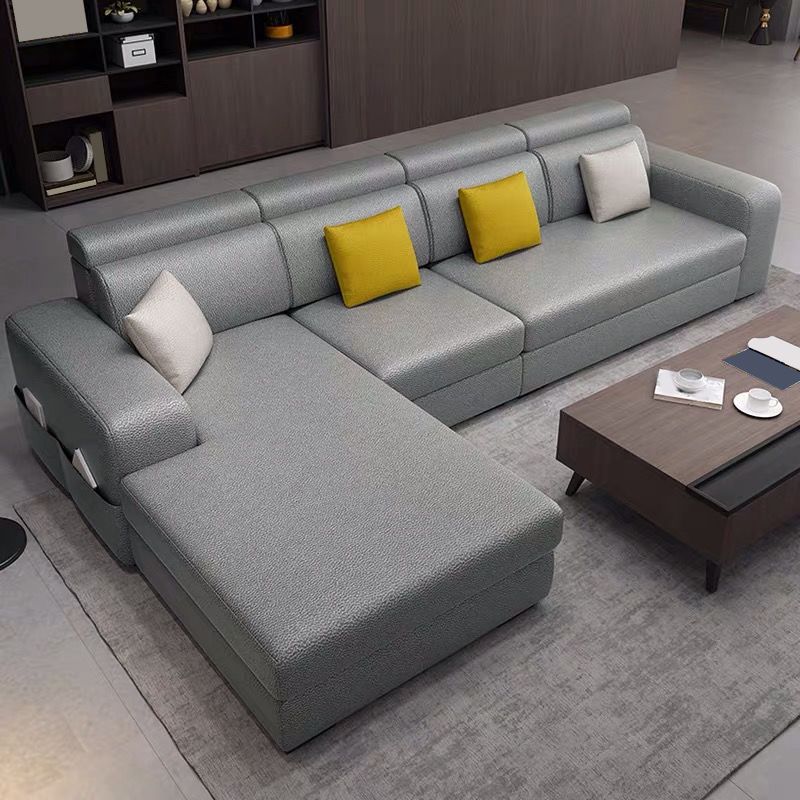 Scandinavian 4-seater L-Shape Sectional with Stoarge for Living Room