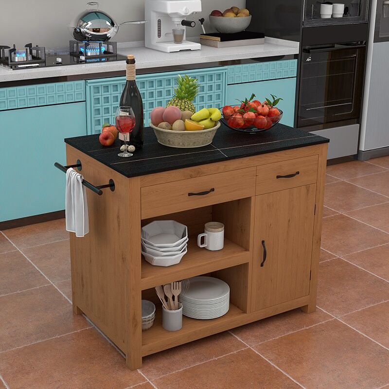 Contemporary Stationary Kitchen Island Set Sintered Stone Kitchen Island Set