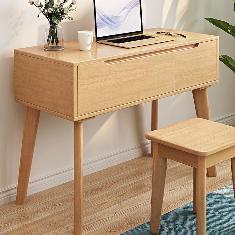 Solid Wood Vanity Dressing Table Scandinavian Flip-Top Vanity Desk