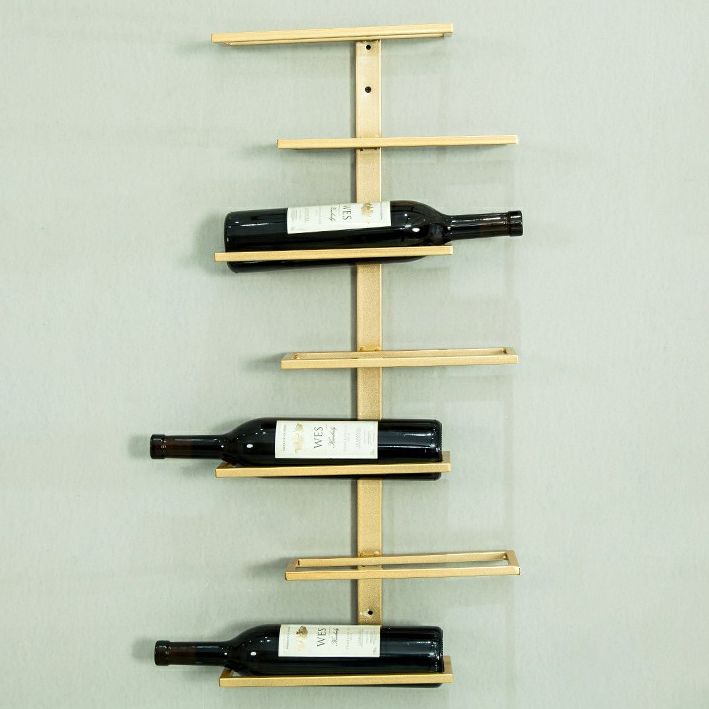 Metal Wall Mounted Wine Bottle Rack Industrial Bottle Holder