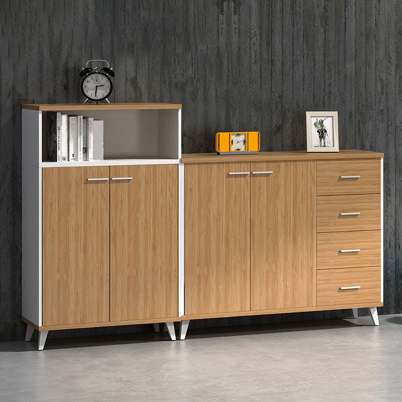 Scandinavian Style Lateral File Cabinet Wood Filing Cabinet for Home Office