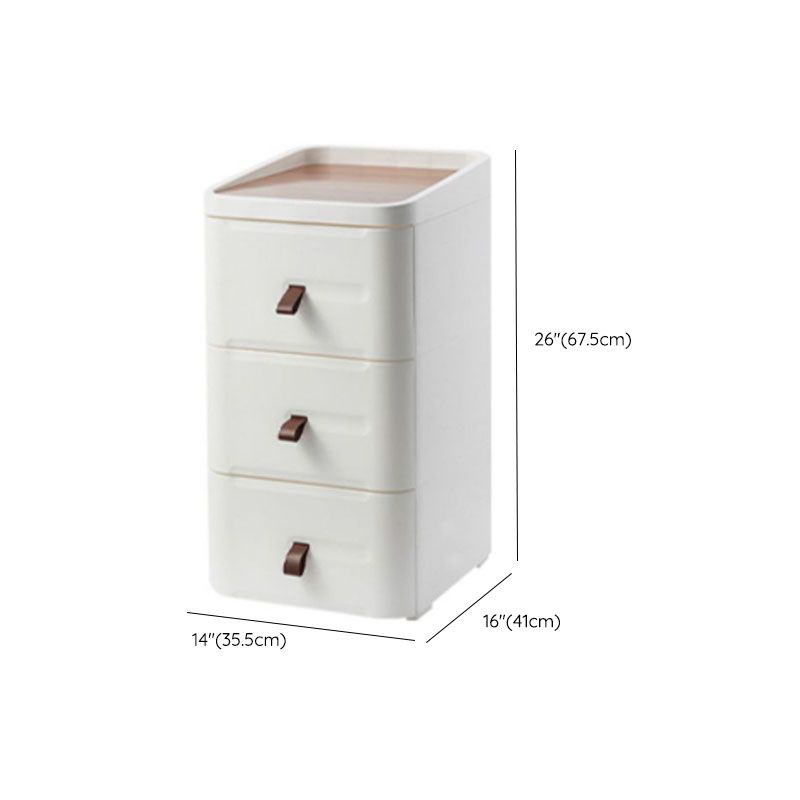 Contemporary White Night Table with 2/3/4 Drawers for Bedroom