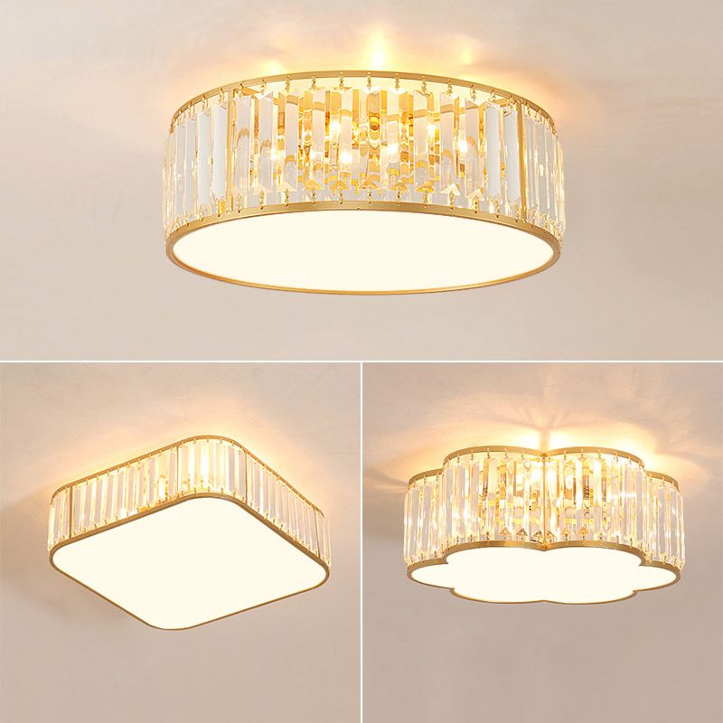 Crystal Geometric Flush Mount Lights Contemporary Style Multi Lights Flush Mount Lighting