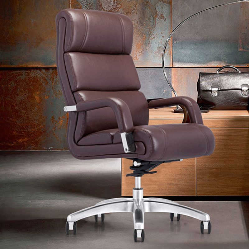 Modern Office Chair No Distressing Padded Arms Desk Chair with Wheels