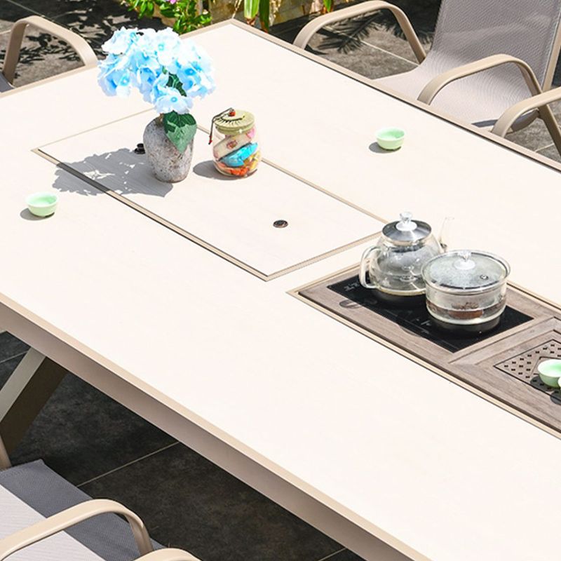 Outdoor Aluminum Patio Table Fire and Water Resistant Patio Table