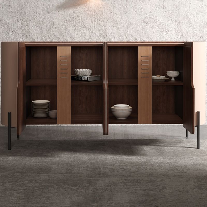 Stone Credenza Contemporary Style Server with Cabinets and Drawers