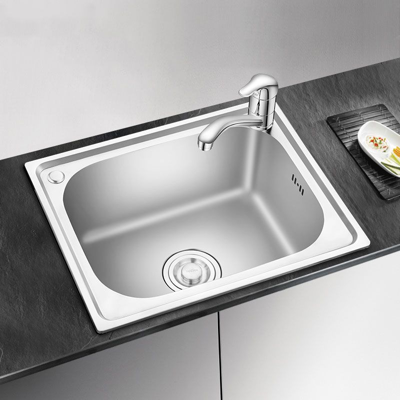 2 Holes Kitchen Sink Rectangle Stainless Steel Sink With Strainer