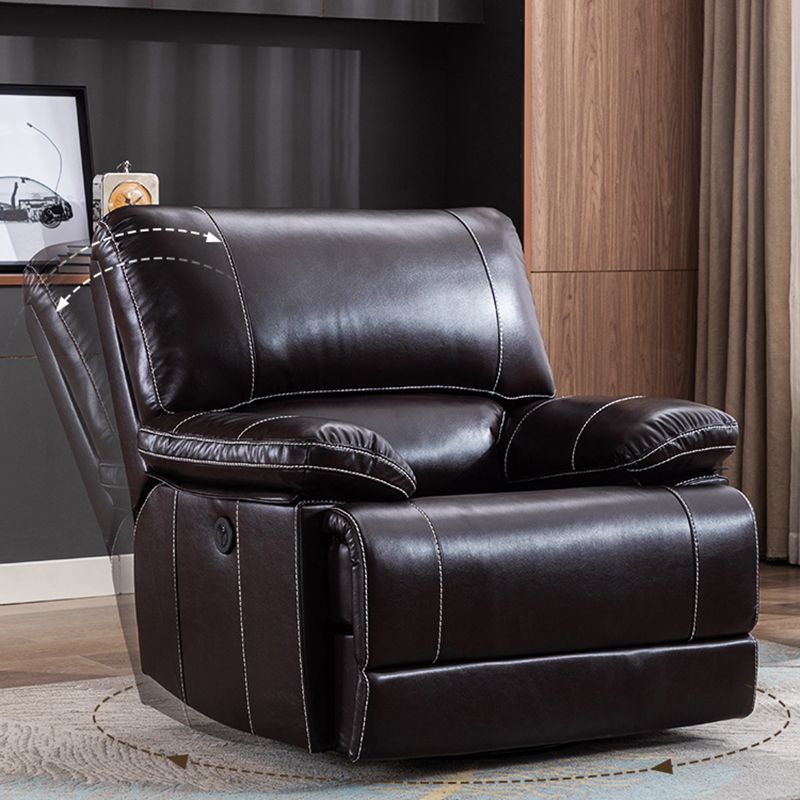 Contemporary Standard Recliner in Solid Color Bonded Leather