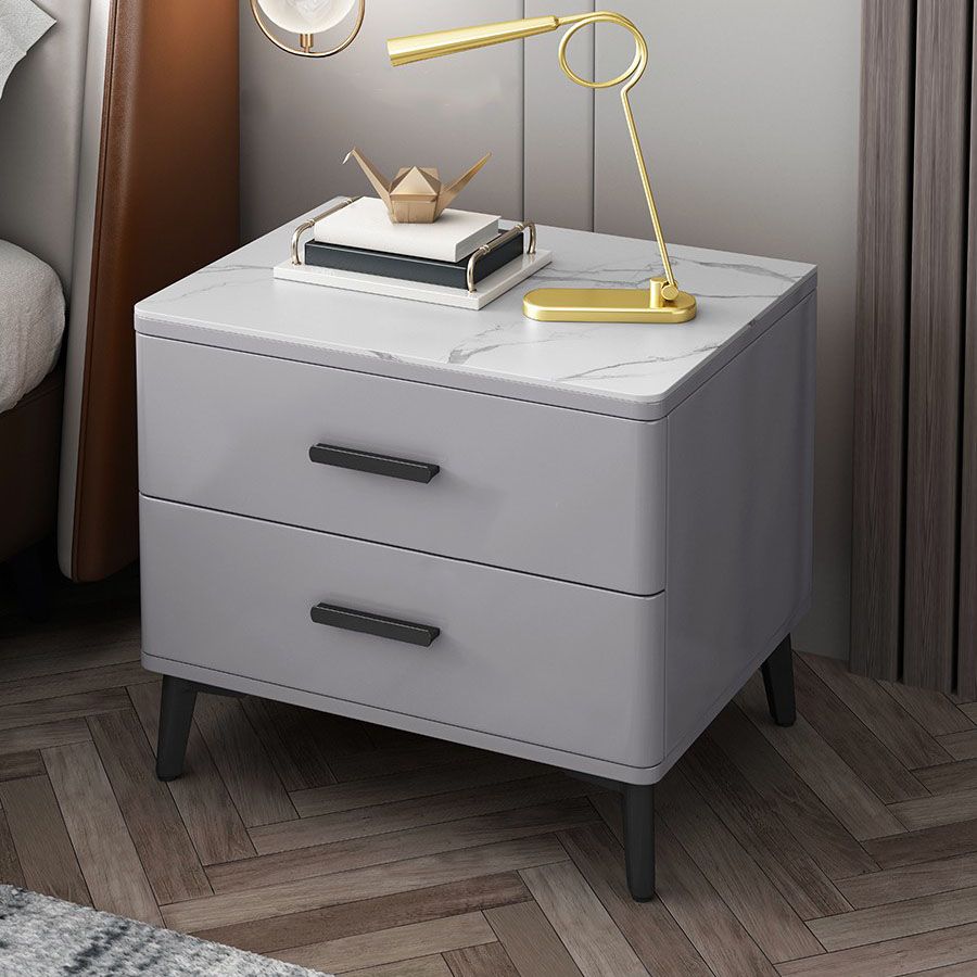 Drawers Included Bedside Cabinet Stone Bed Nightstand for Bedroom