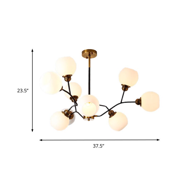 Branch Pendant Chandelier Contemporary Milk Glass 9/12/15 Lights Gold Hanging Pendant Light