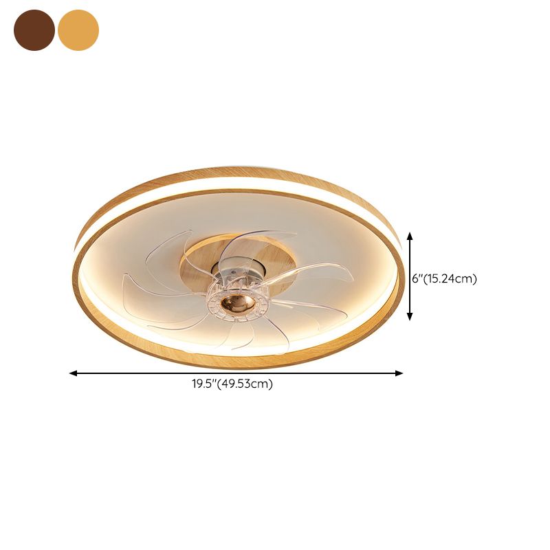 Modern Single Beige/Brown Ceiling Fan Lamp LED Ceiling Fan Light for Living Room