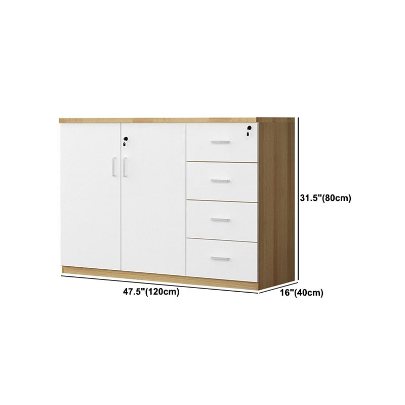 Locking Drawers File Cabinet Wood Storage Shelves Modern Lateral File Cabinet for Office