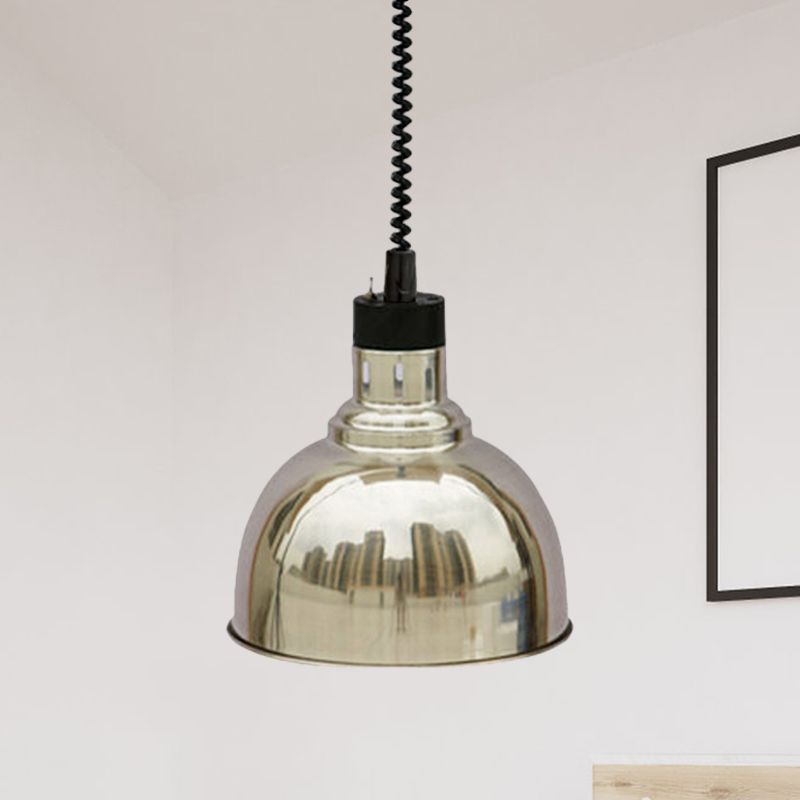 Retro Stylish Dome Suspension Light Ausleitbar 1 Kopfmetall -Anhängerbeleuchtung in Bronze/Kupfer für Innenräume