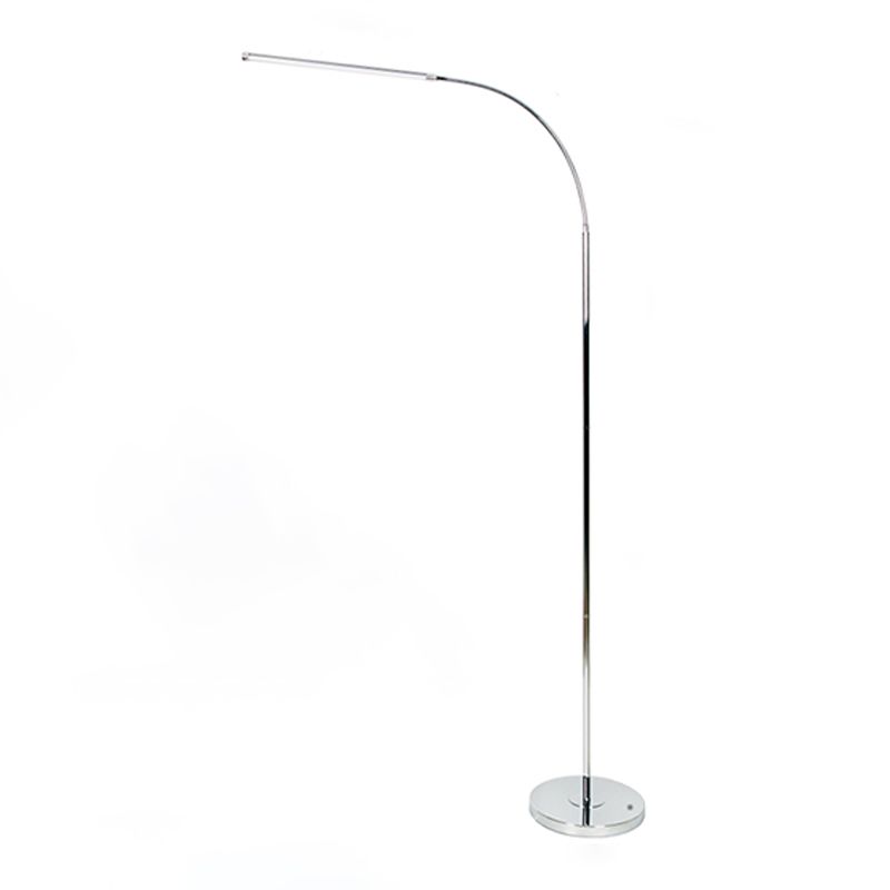 1 Light Linear-Shaped Floor Lamps Modernism Metal Standard Lamps in Silver