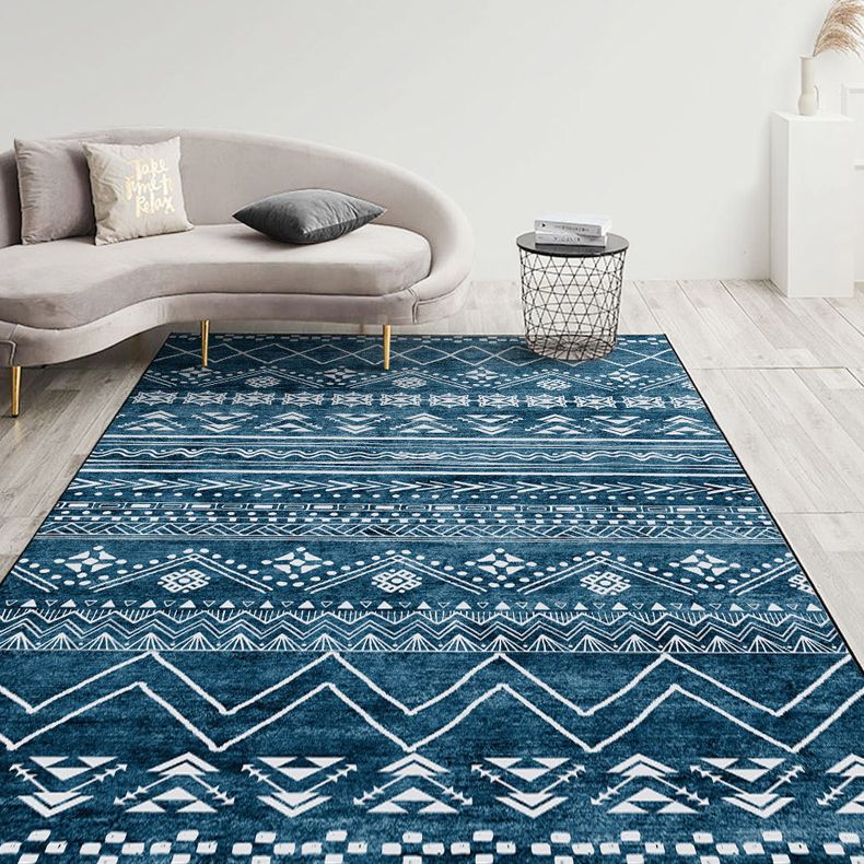 Multicolor boho alfombra interior poliéster símbolos tribales alfombra alfombra resistente a manchas para sala de estar