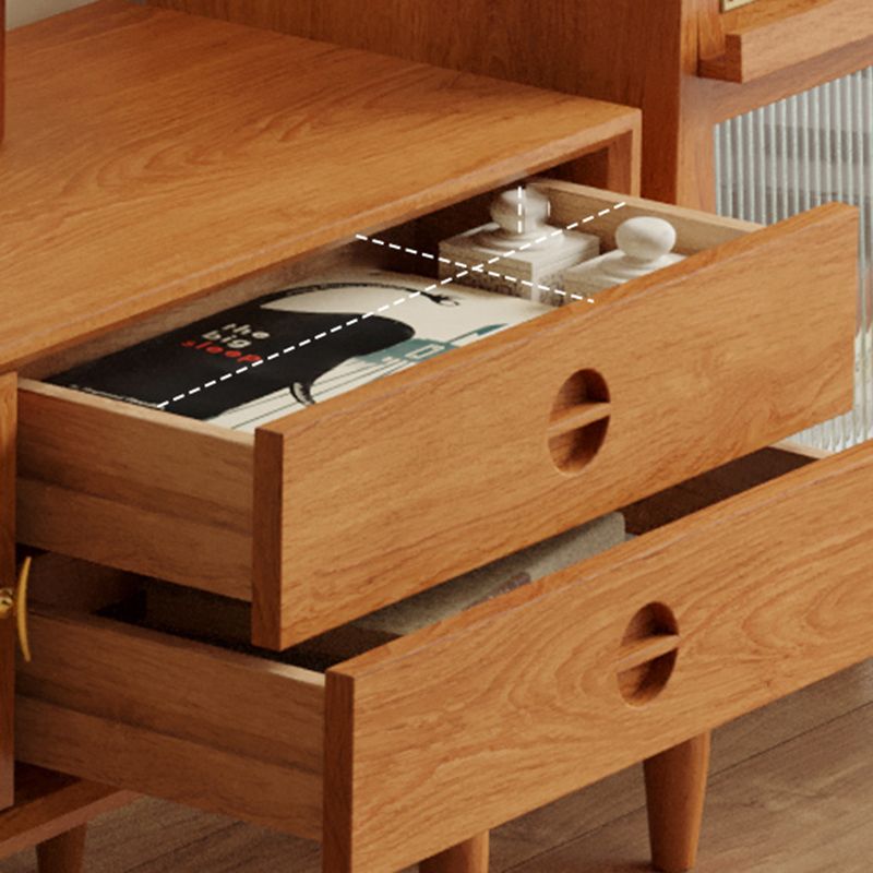 Scandinavian TV Media Stand Solid Wood TV Console with Drawers