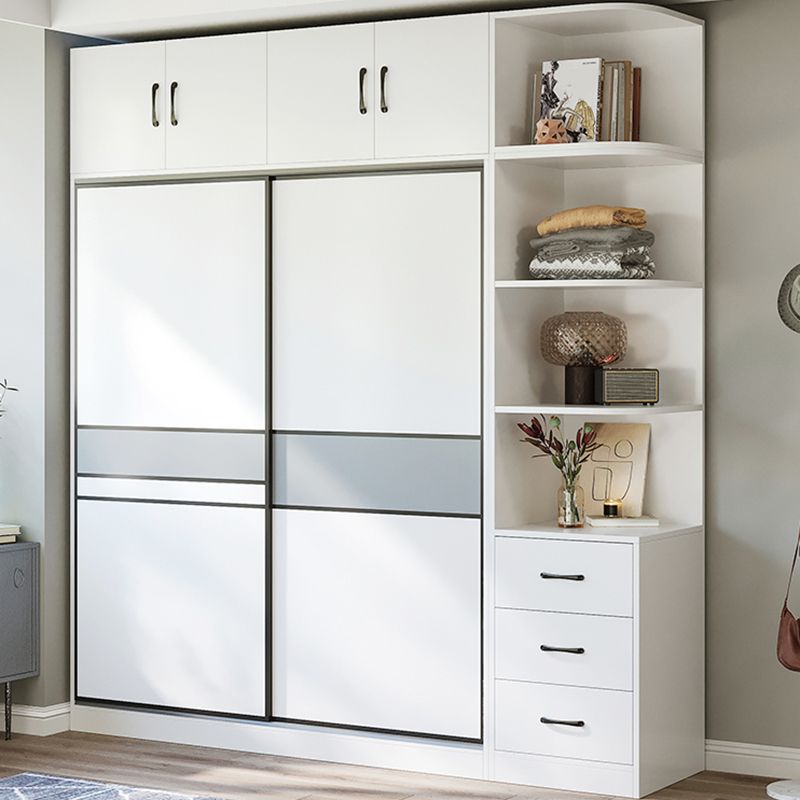 Artificial Wood Wardrobe Modern Wardrobe with Sliding Doors for Bedroom