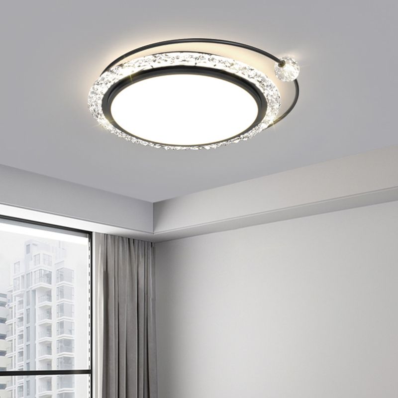 Circular Flush Mount Fixture Modern Metal Flush Light for Bedroom