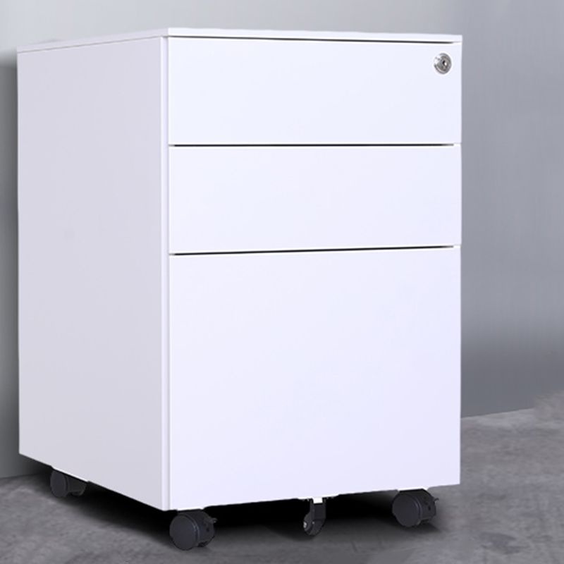 Contemporary File Cabinets Steel Frame File Pedestal with Key Lock for Home Office