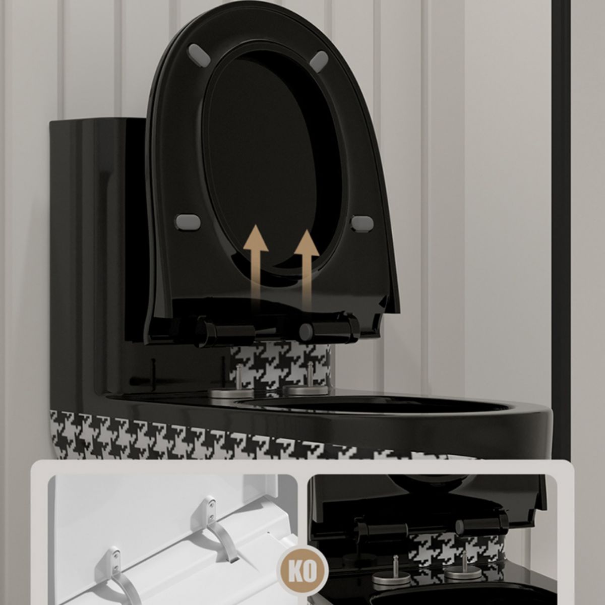 Floor Mount Flush Toilet Traditional Skirted One-Piece Toilet with Slow Close Seat