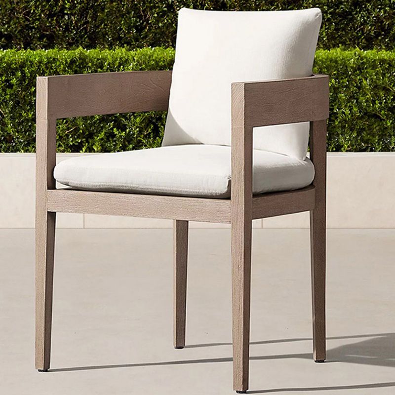 Modern Teak Patio Arm Chair No Distressing Upholstered Dining Armchair