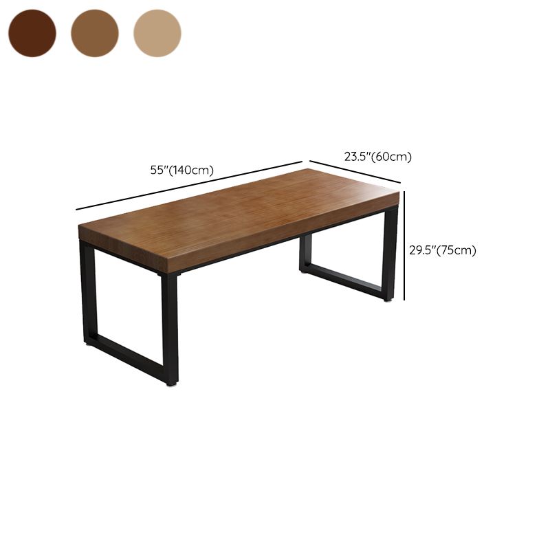 Contemporary Style Wood Office Desk Rectangular Shape Task Desk in Brown