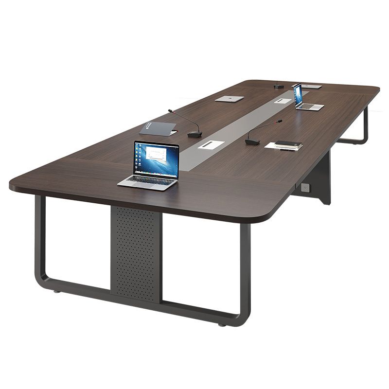 Manufactured Wood Rectangular Desk Modern Cable Management Office Desk