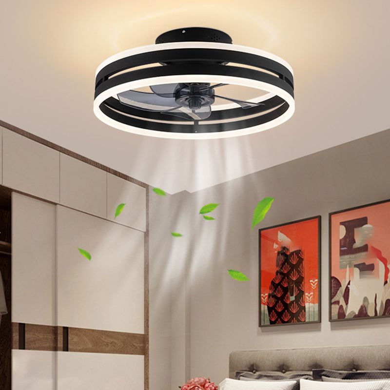 Metal Round Shape Ceiling Fans Light Modern Style Multi-Lights Ceiling Fan Light