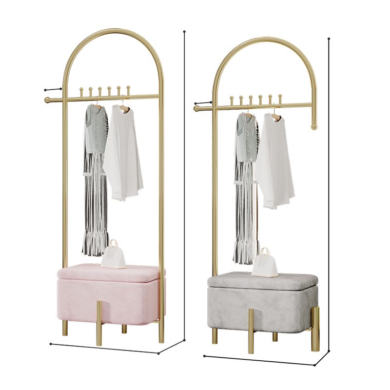 Luxurious Metallic Coat Hanger Free Standing Coat Rack with Flip Box