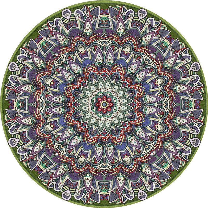 Tapis d'intérieur persan multicolore rond Polyester tapis à imprimé floral