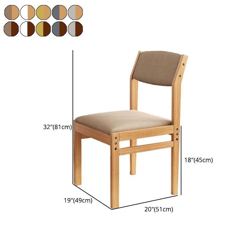 Modern Rubberwood Home Armless Dining Chairs Open Back Dining Side Chair, 1 Piece