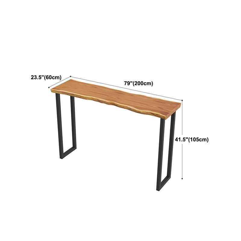 Rectangle Bar Dining Table Contemporary Bar Table with Metal Sled Base