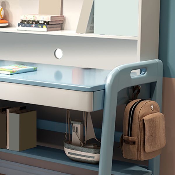 Contemporary Student Table with Side Storage Hook and Storage Drawes