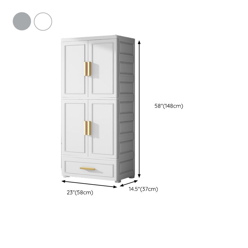 Contemporary Kids Closet Glossy Coat Locker With Door and Shelved