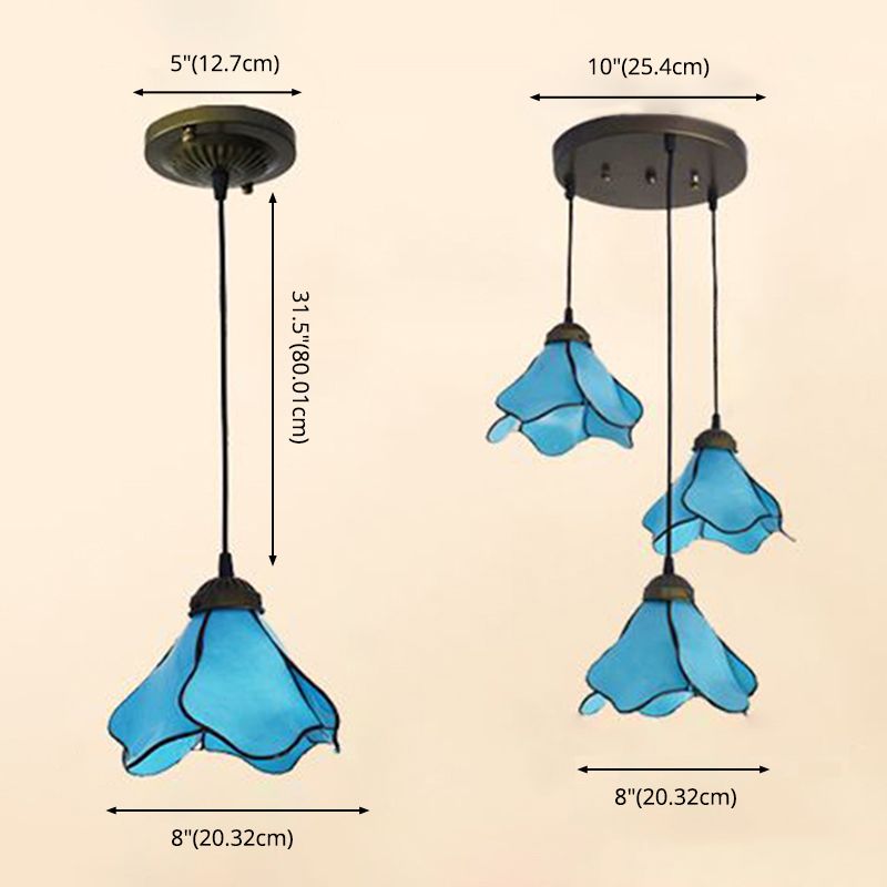 Lotus Buntglas Anhänger Beleuchtungsanlage Tiffany Style Hängnisbeleuchtung