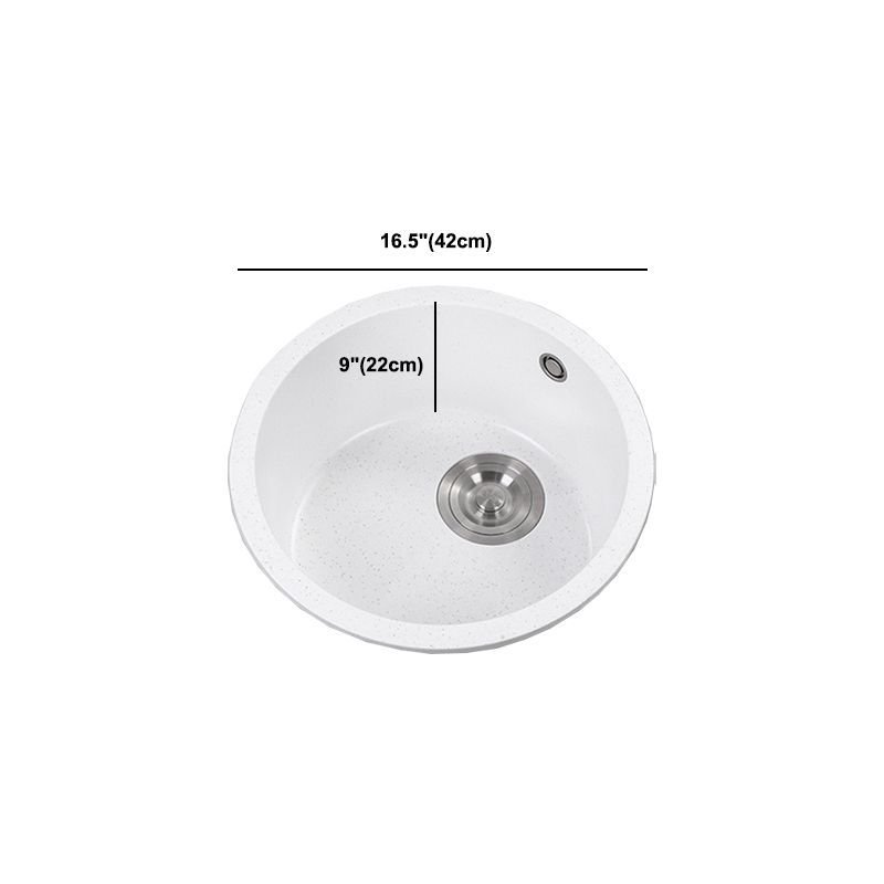 White 9" H Sink Single Bowl Drop-In Kitchen Sink with Soundproofing