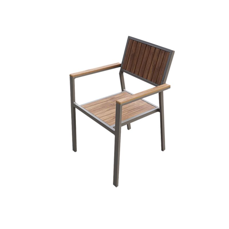 Contemporary Dining Side Chair/Dining Armchair with Aluminum Base