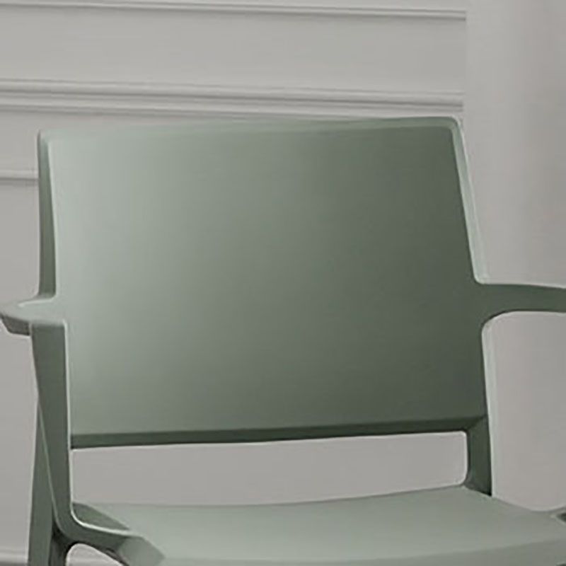 Scandinavian Plastic Dining Arm Side Chairs Solid Back Chair