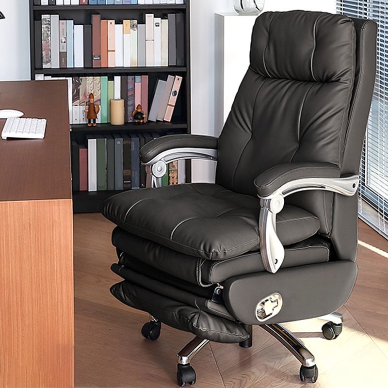 Contemporary Height Adjustable Wheels Office Chair High Back Desk Chair