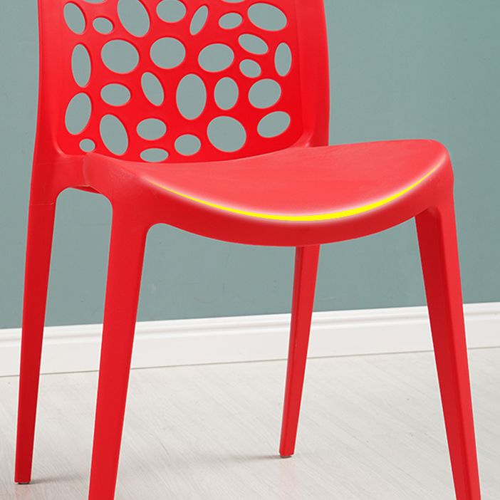 Scandinavian Plastic Side Chair Open Back Kitchen Dining Room Chair