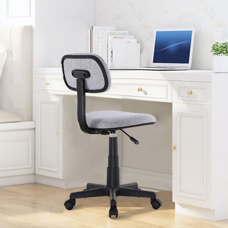 Contemporary Office Chair Adjustable Seat Height Metal Desk Chair without Arm