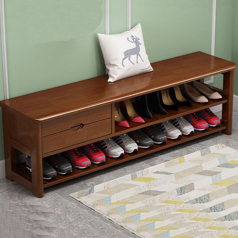 Mid-Century Modern Seating Bench Rectangle Shoe Storage Entryway Bedroom Bench