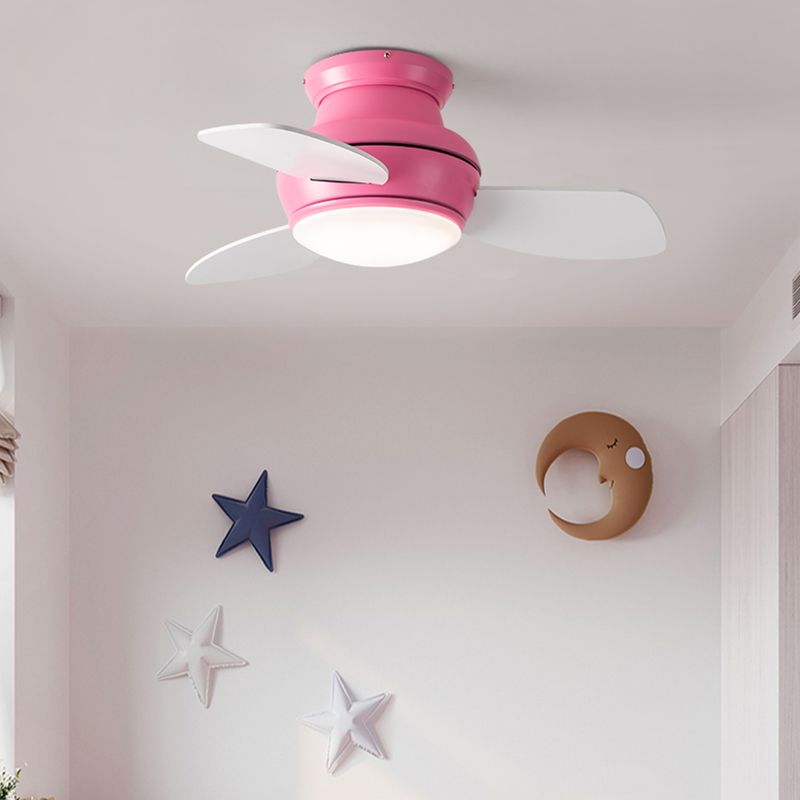 Nordic Style Iron Ceiling Fan Lamp Colorful 1-light Ceiling Fan Light for Bedroom