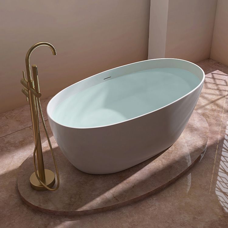 Antique Finish Soaking Bathtub Oval Modern Stand Alone Bath Tub