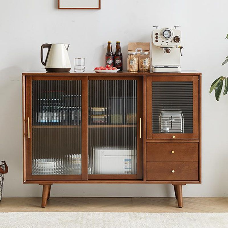 Contemporary Display Stand Beech Storage Cabinet for Dining Room