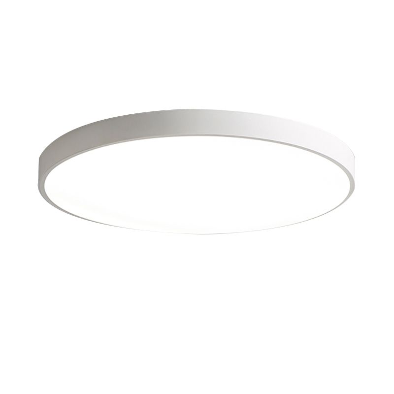 Minimalism Ceiling Light Fixture White Flush Mount with Metal for Bedroom