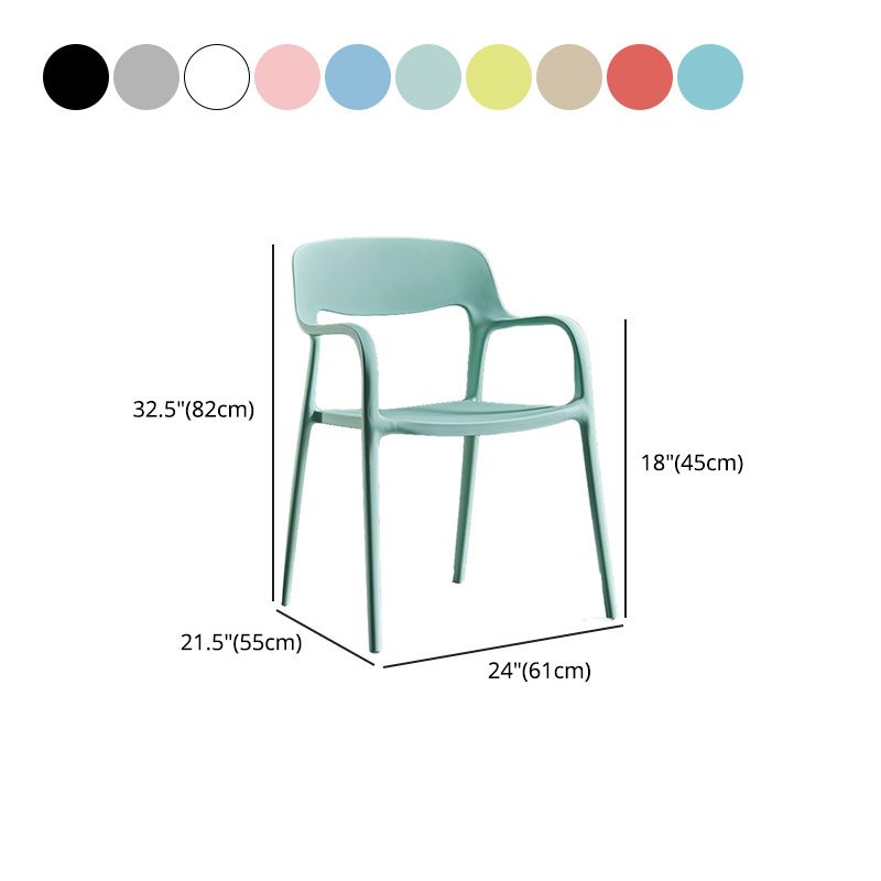 Plastic Contemporary Arm Chair Open Back Kitchen Dining Room Chair