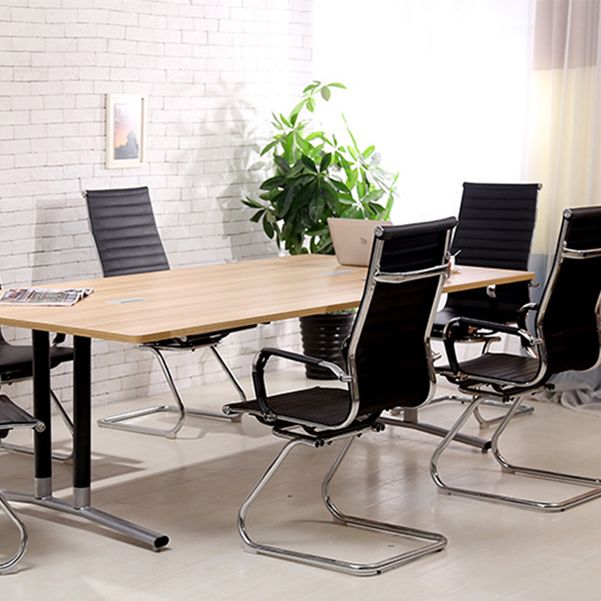 Modern Fixed Arms Conference Chair Metal No Wheels Conference Chair